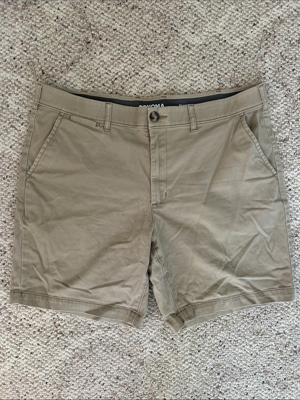 Sonoma Men’s Tan Flat-Front Shorts